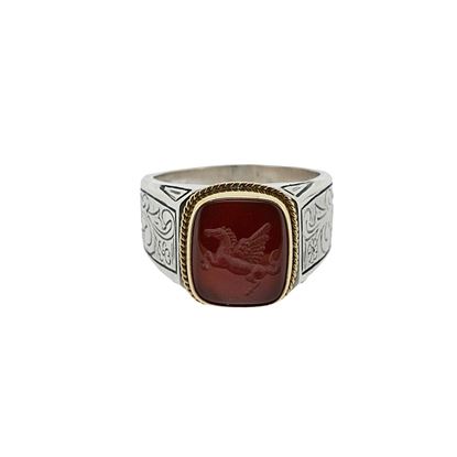 Picture of Sterling Silver 925 & Gold 22K Ring with sealstone