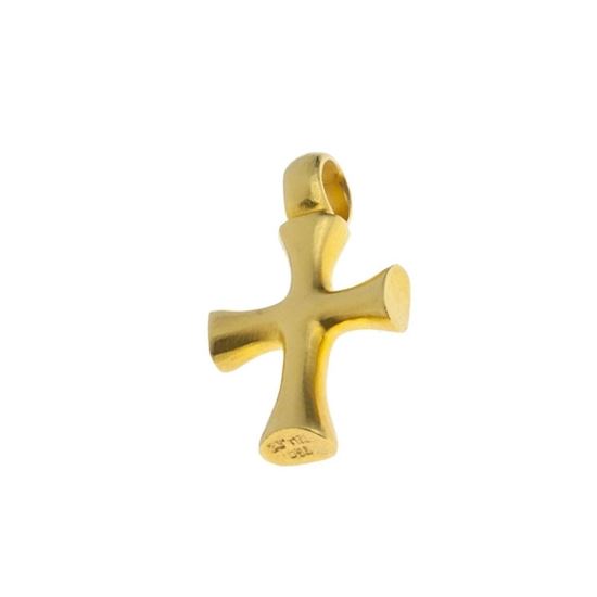 Picture of Solid Gold 18K brushed Cross