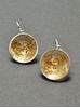 Picture of silver earrings with gold leafing