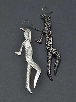 Picture of silver handmade earrings people