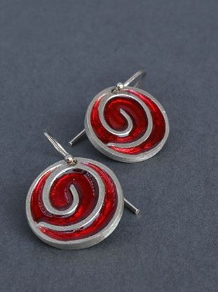Picture of silver handmade earrings spiral