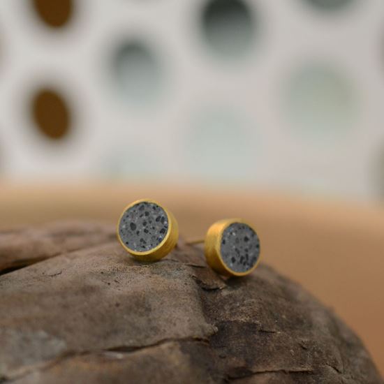 Picture of Gold plated silver & terrazzo earrings
