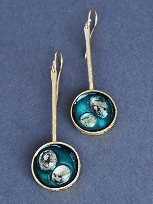 Picture of  earrings with resin and glass