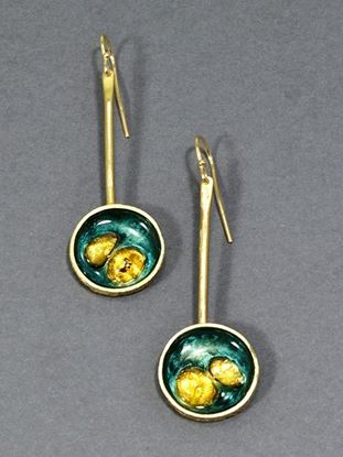 Picture of  earrings with resin and glass 2
