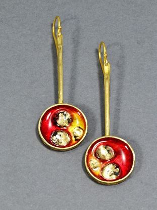Picture of earrings with resin and glass 3
