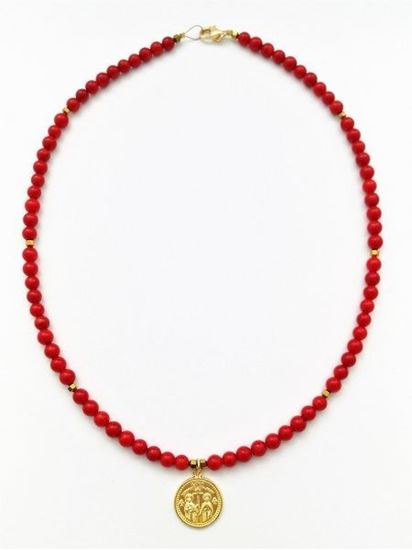 Picture of Κολιέ από baboo coral με κωνσταντινάτο
