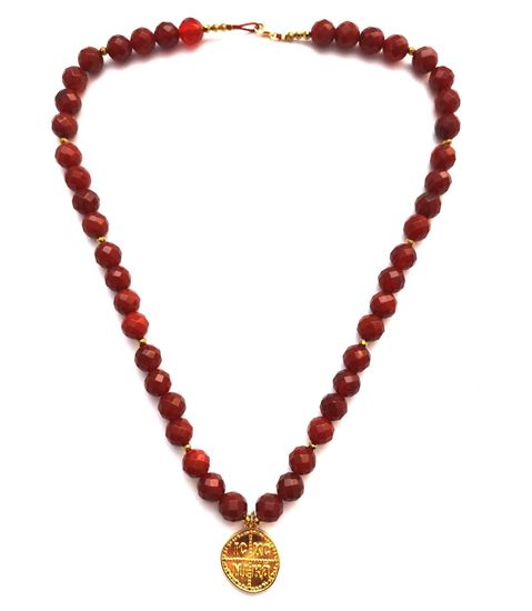 Picture of Κολιέ από κορνεόλη και κωνσταντινάτο