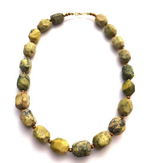 Picture of Κολιέ από κίτρινο τουρκουάζ και επίχρυσο αιματίτη