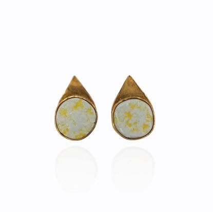 Picture of Porcelain and gold stud earrings "Pointed edge"