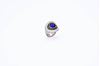 Picture of Silver Ring with Greek Key Pattern Gold Plated Bezel with Enamel and Doublet Gemstone